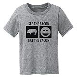 デジタルTシャツショップベビー女子See The Baconベーコンを食べる US サイズ: L カラー: グレー