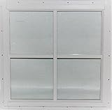 正方形Shedウィンドウ12 " x 12 "ホワイトj-channelマウント、Playhouse Windows、Chicken Coop Windows