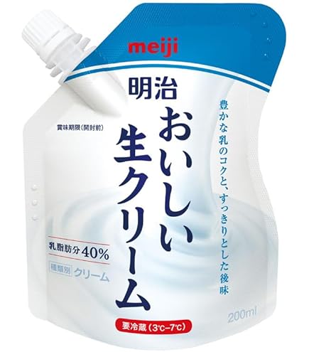 Amazon.co.jp: 明治おいしい牛乳 [冷蔵]明治おいしい生クリーム 200ml