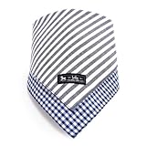 赤ちゃんにやさしい安心スタイ・ビブ・よだれかけ（ハンカチ・日本製）　ベーシックストライプ（綿100％）・紺　B0404700　日本製