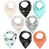 Bestbaby よだれかけ　三角バンダナ　ベビー 　赤ちゃんのトライ スタイ・ビブ 柔らかい スナップ 8枚セット　サイズ調整可能　