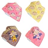 (クラウドベイビーズ) Cloudbabies オフィシャル商品 赤ちゃん・ベビー スナップボタン バンダナビブセット スタイ (4枚入) (ワンサイズ) (ピンク/イエロー/ベージュ)
