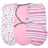 Summer Infant社製 [スワドルミー ベビー おくるみ] 05.ガーリーバグ【3s-71175】ステージ2【S/M-3枚セット】