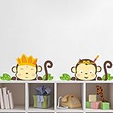 ZooArts 可愛い小猿 孫悟空 三蔵 コスプレ 青葉 DIY 子供部屋 幼稚園 保育所 ウォールステッカー シール ウォールペーパー 環境保護 おしゃれ はがせる インテリア雑貨 賃貸OK