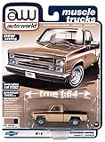 1985 シボレー シルバラード 10 フリートサイド タン/ダークブラウン ポリ 限定版 17322ピース 1/64 ダイキャストモデルカー Autoworld 64342-AWSP087 B