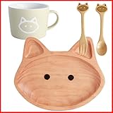 プチママン キャット ネコ お食事セット ウッドトレイ スプーン＆フォーク マグカップ ３点セット お子様へのプレゼントにピッタリ！子供 キッズ 赤ちゃん ベビー プレゼント ギフト ウッドプレート 