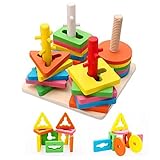 Itian 形合わせ 型はめ 木製 カラフル 幾何認識 木のおもちゃ 知育玩具 赤ちゃん 幼児 子供 おもちゃ