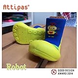 (アティパス) ATTIPAS 赤ちゃんの足にピッタリなベビーシューズ 13725 BABY M(約11.5cm) ROBOT(YELLOW)