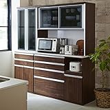 【開梱設置付き】日本製 幅120cm 高さ200cm オープンダイニングボード 完成品 (ブラウン)