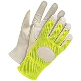 Bob Dale 70-1-500-6 Ladies Grain Leather Palm Driver Glove with Mesh Back, Size 6, Yellow by Bob Dal