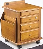 木製 ベッドサイド チェスト 引き出し 鍵付き ライトブラウン