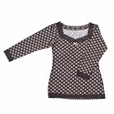 ソレイアード SOULEIADO プティフルール8分袖インナー ブラウン M