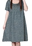 (チレーネ) Chilene レディース Aライン ワンピース チュニック マタニティ 花柄 半袖 ゆったり 体形カバー ひざ 丈 ナチュラル カジュアル ファッション 綿 麻 大きい サイズ M L