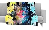 Kess InHouse Suzanne Carter "Kimono Girl" Yellow Blue Fleece Throw Blanket, 40 x 30" [並行輸入品]