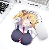 CBYARN-Tohru 3Dマウスパッド アニメ シリコン胸 マウスパッド ソフト手首サポート 漫画マウスパッド お尻 ファッションギフト ホームゲーマー PCアクセサリー (参考写真)