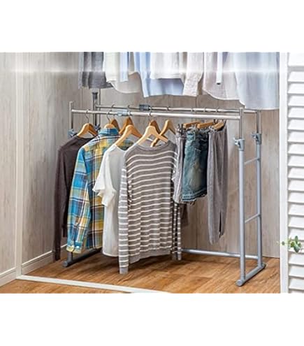 ハンガーラック 伸縮 突っ張り 棚 クローゼット 押し入れ 衣類収納 つっぱり ハンガーラック 伸縮 突っ張り ワードローブ 棚 クローゼット 押し入れ