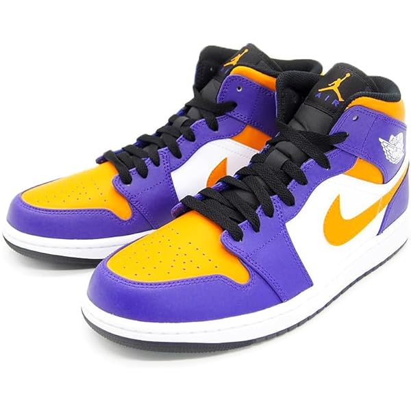 ゼブラ　ナイキ エアジョーダン1 ミッド　レイカーズ　24.0センチ 国内11月4日発売予定】ナイキ エアジョーダン 1 ミッド