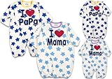 (アイラブパパ&ママ)I lovePaPa&Mama 2015 星柄 コンビドレス カバーオール ロンパース 50-60cm パパブルー