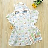 ベビー 用 子供 キッズ バスローブ マント フード付き タオル地 ベビーバスローブ おくるみ 6重ガーゼ お風呂 贈り物 プレゼント E