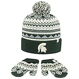 ニットMichigan State University幼児用ビーニーとグローブセット