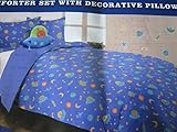 Mytex Aliens Reversible Comforter Set with Decorative Pillow & Decals Twin Size [並行輸入品]