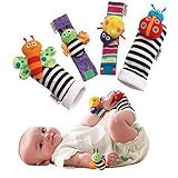4pcs Lovely動物ベビー幼児キッズRattles Findersグローブおもちゃ手足ソックスセット