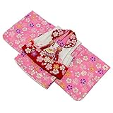 えくぼちゃん(ekubochan) 記念日おめかしベビーのかんたん着物セット(女児0～1歳用) (桜-15)