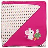 ジンボリー（GYMBOREE)女の子用チューチュー白ネズミ親子コットンおくるみブランケット,リバーシブル水玉毛布,,出産祝いギフト,プレゼント【並行輸入】