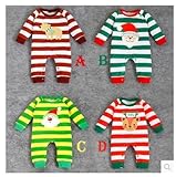 クリスマス秋冬 ベビー赤ちゃん　新生児連体服　長袖カバーオール D　70-80-90-95各一枚ずつひとつセット 5793q 4番【4点】