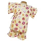 キッズ 女の子 ヨーヨー柄 甚平 日本製 七夕 夏祭り j-71588 110cm イエロー