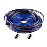Kabenjee SMD5050/3528/2835 4ピンRGB LEDテープ10m延長ケーブル、4色RGB LEDストリップリボンケーブルコネクタ、ユニバーサルクイックコネクターを溶接することなく