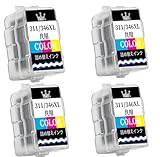 【unique-ink】BC-345/346XL 互換インクカートリッジキャノン Canon用 インク BC311/310通用 インク 【 BC-346XLC×4】 大容量/説明書付/対応機種 TS3330 TS3130S TS3130 TS203 TR4530