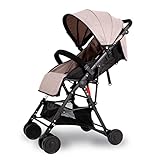 (newjp) b型ベビーカー 軽量4.1kg ハイシート コンパクト 片手開閉タイプ (茶色)