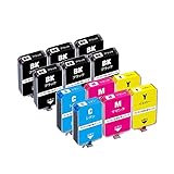 【pomme】 BC-385XL BC-386XL 大容量 補充インク 4色セット×2 + 4BK キヤノン対応 詰め替え インクボトル ISO14001 ISO9001認証工場 (BC385 BC386)