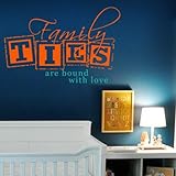 Pop Decors WL-0172-Vb Inspirational Quote Wall Decal Family Ties are Bound with Love [並行輸入品]