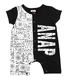 ANAP KIDS ペイズリー柄切替ロンパース ブラック 60