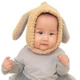 YY-Natuhi ベビー ニット帽子 もこもこ 耳まであったか ハット 男の子 女の子 パイロット キャップ秋冬 防寒 防風 3ヶ月～20ヶ月 新生児 キッズ 赤ちゃん かわいい耳付き (2ブラウン