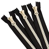 Y.K.K 8ビスロンファスナー 40cm ブラック×ホワイト 3本入 8VSC40-CO1