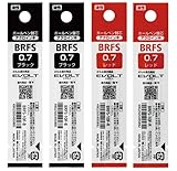 パ イロ ット油性ボールペン替芯 BRFS-10F 0.7mm ブラック2本・レッド２本 計4本 アクロインキ
