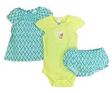 Carter's(カーターズ) ベビー ガールズ チュニック / ロンパース / ハーフパンツ 3点セット (イエロー/グリーン) Baby Girls' 3-Piece Set (18M(80))