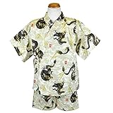 甚平 夏物 じんべいスーツ 日本製生地使用 パジャマ ドラゴン 龍 団扇 花火（昇竜生成90cm）