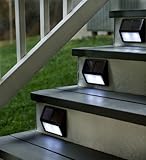 Plow & Hearth Solar Powered Outdoor Step/Stair Lights - Aluminum Housing with Plastic Accents - Bron