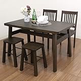 ダイニングテーブル/ダイニングチェア セット テーブル・チェア・スツール 全てにブラッシング加工をし、高級感を演出しています。 モダン 生活 ダイニングセット ダイニングテーブル 5点セット(120cm幅/4人用) ダークブラウン