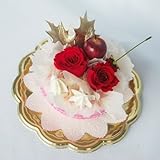 プリザーブドフラワークリスマスケーキ、クリヤーケースに入れて