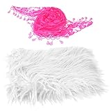 Lovoski 2本入　赤ちゃん　ベビーシャワー　人工毛　レース　ラップ　毛布　写真道具　背景