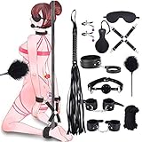 Ninonly SMグッズ SMセット 拘束具 11点セット 束縛具 SMプレイ 首輪 手枷 足枷 口枷 アイマスク 調整可能 マンネリ解消（ブラック）