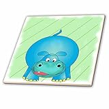 777images Designs Cartoons – かわいい漫画の動物園動物のBaby Hippoカバ。 – タイル 6-Inch-Ceramic ct_51727_2