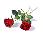 funnytoday365人工レッドローズフラワーウェディングブライダルブーケValentines Day or誕生日プロポーズパーティーマジックトリック小道具ホームデコレーション