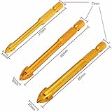 YCOSON 10mm 六角 Ti 磁器槍頭セラミックタイルガラス大理石ドリルビットセット 6-8-10mm