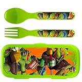 Zak 。Teenage Mutant Ninja Turtles Flatware Set for Kids Toddlers ( 3 pc。スプーン、フォーク、旅行ケース)